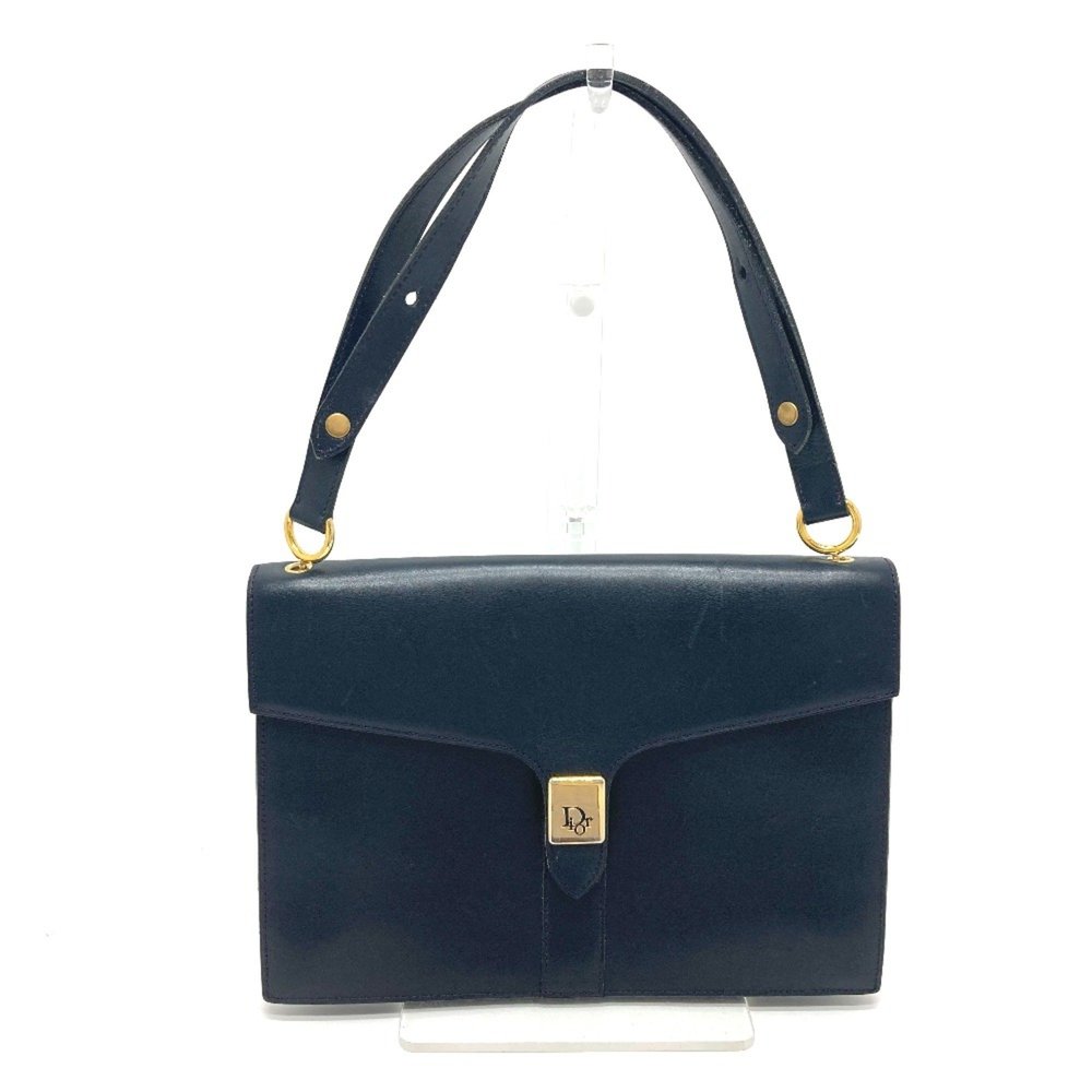 Christian Christian Dior Trotter Bag Hand Bag Shoulder Bag Navy